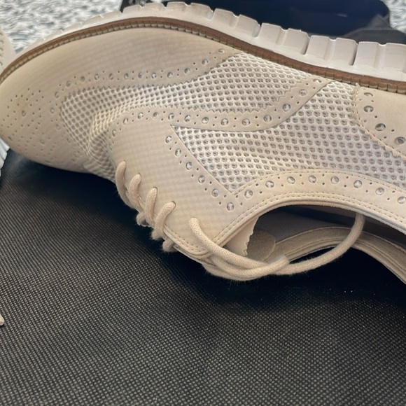 Men’s Cream Cole Hahn Size 13 Grand OS lace-up wingtips - Picture 6 of 8